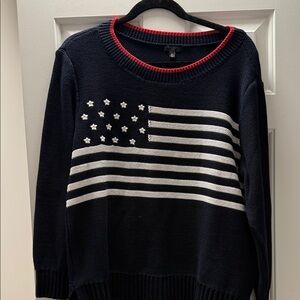 Talbots Classic Navy Flag Cotton Sweater